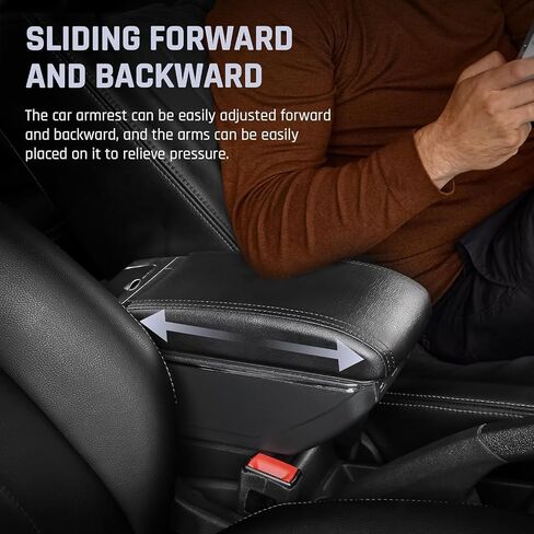 Car Armrest Box for Chevrolet Chevy Spark 2016-2022 Accessories Center Console Cup Holder Leather Double-Layer Storage Box with 7 USB Ports (Spark 2016-2022, 7USB Black Thread) in Saudi Arabia