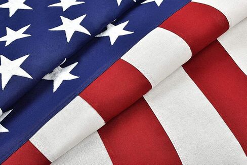 Un-Folded Premium US Burial Flag, 5' x 9.5' Made in The USA with Fully Embroidered Stars and Sewn Stripes for US Veterans, Internment, Flag Ceremony, Memorial Day in Kuwait