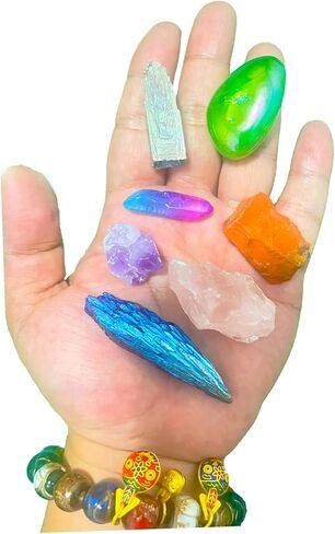 7 Piece Crystals and Healing Stones Set Natural Gemstones and Raw Crystals forDecoration, Education, Healing Stone, Collection in Saudi Arabia