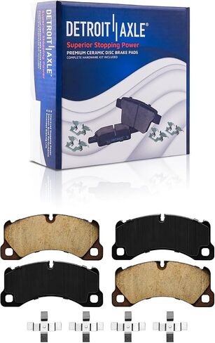 Detroit Axle - Brake Pads for Volkswagen 2011-2017 Touareg 2011-2016 Porsche Cayenne Front and Rear Ceramic Brake Pads with Hardware Kit 2012 2013 2014 2015 Replacement in Saudi Arabia
