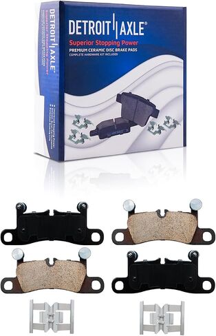 Detroit Axle - Brake Pads for Volkswagen 2011-2017 Touareg 2011-2016 Porsche Cayenne Front and Rear Ceramic Brake Pads with Hardware Kit 2012 2013 2014 2015 Replacement in Saudi Arabia