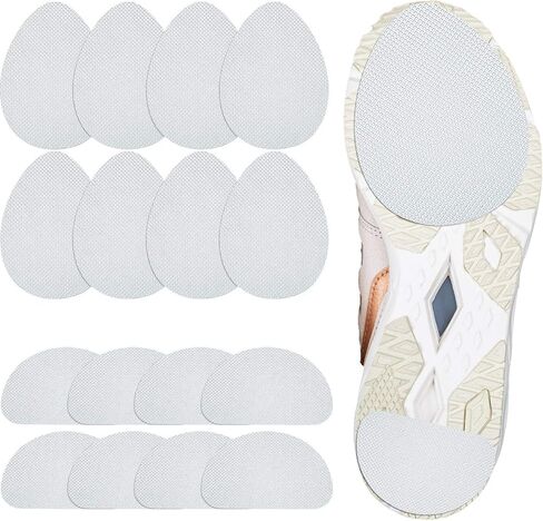 16 Pieces Non Skid Shoe Pads Self Adhesive Anti Slip Shoe Grips Noise Reduction Cushion Anti Shedding Rubber Sole Protector (White, Simple Style) in Saudi Arabia