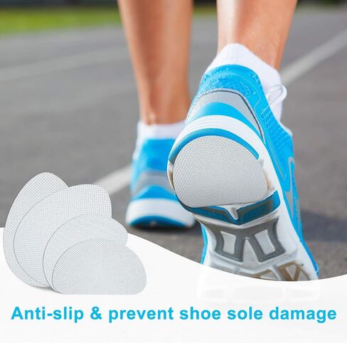 16 Pieces Non Skid Shoe Pads Self Adhesive Anti Slip Shoe Grips Noise Reduction Cushion Anti Shedding Rubber Sole Protector (White, Simple Style) in Saudi Arabia