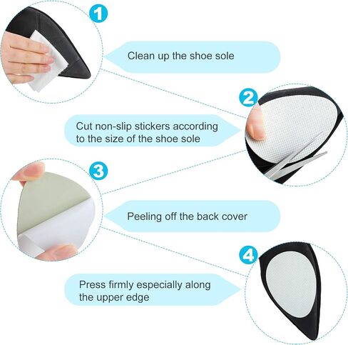 16 Pieces Non Skid Shoe Pads Self Adhesive Anti Slip Shoe Grips Noise Reduction Cushion Anti Shedding Rubber Sole Protector (White, Simple Style) in Saudi Arabia