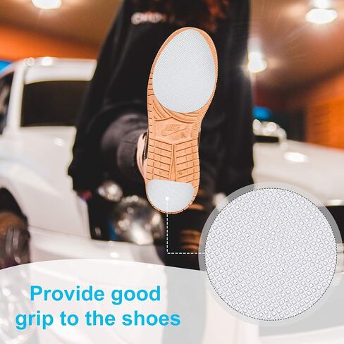 16 Pieces Non Skid Shoe Pads Self Adhesive Anti Slip Shoe Grips Noise Reduction Cushion Anti Shedding Rubber Sole Protector (White, Simple Style) in Saudi Arabia