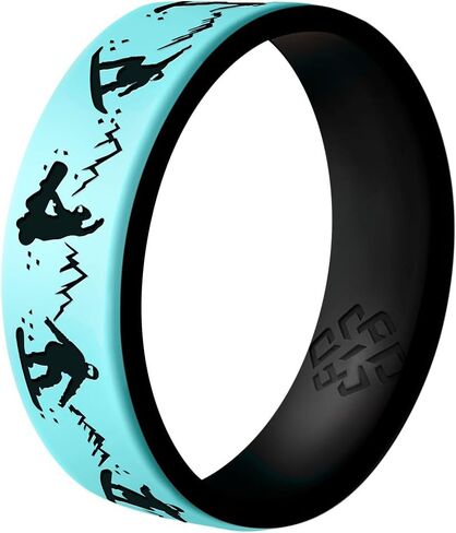Knot Theory Christmas Snow Sport Silicone Ring for Men Women - Breathable Comfort Fit 6mm Bandwidth in Kuwait