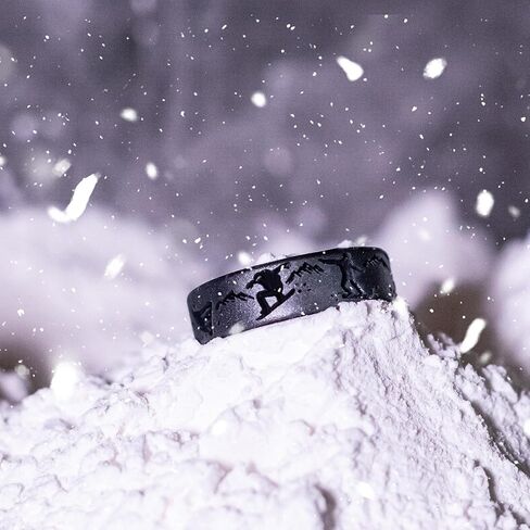 Knot Theory Christmas Snow Sport Silicone Ring for Men Women - Breathable Comfort Fit 6mm Bandwidth in Kuwait
