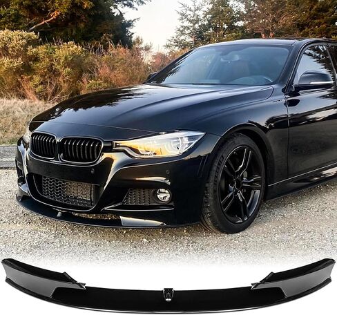 تصميم متكامل للشفاه الأمامي المصد للشفاه لعام 2012-2019 BMW 3-Series F30 F31 320i 328i 330i Sedan Wagon (M Tech/M Sport فقط) أسود لامع in Saudi Arabia