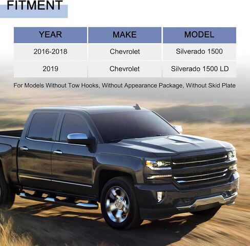 Front Lower Bumper Valance Fit for Chevy Silverado 1500 2016 2017 2018 and fit for 2019 Silverado 1500 LD Front Bumper Air Dam Deflector w/o Tow Hook Hole GM1015134 in Saudi Arabia