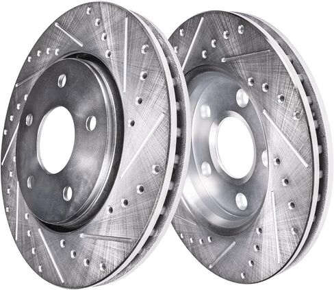 Detroit Axle - Rear Brake Kit for Chrysler 300 Dodge Challenger Charger Magnum Replacement Brakes Rotors and Ceramic Brake Pads : Vented Rear Rotors in Saudi Arabia