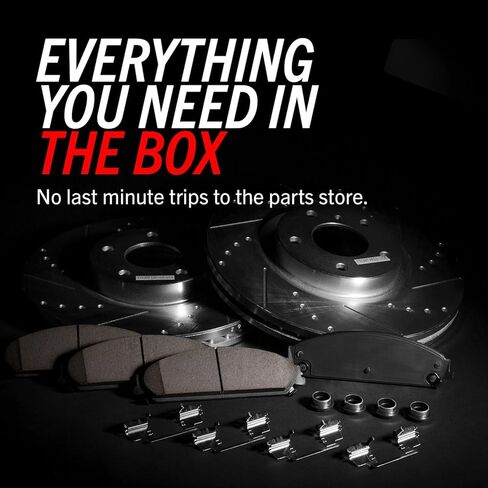 Power Stop K4140 Front and Rear Z23 Carbon-Fiber Brake Pads with Drilled and Slotted Brake Rotors Kit For 2009 2010 Vibe 1.8L 2WD | 2009 2010 2014-2019 Corolla | 2009-2013 Matrix 1.8L in Saudi Arabia