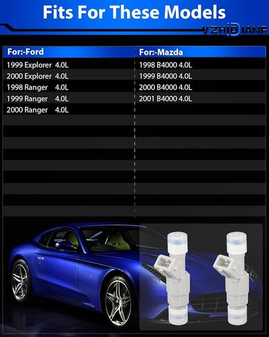 0280155962 Fuel Injectors For:-Ford Explorer 4.0L 1999 2000 For:-Ford Ranger 4.0L 1998 1999 2000 For:-Mazda B4000 4.0L 1998 1999 2000 2001, 842-12205, 84212205, 0-280-155-962(6 Pcs) in Saudi Arabia