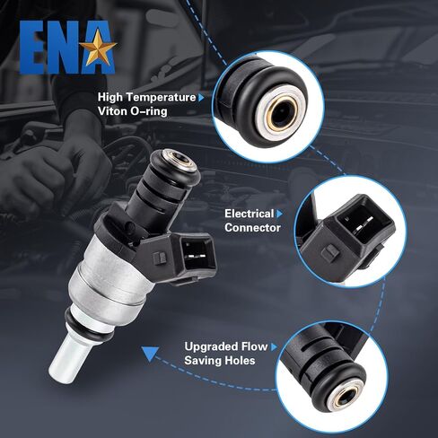 ENA 2 Holes Fuel Injectors Compatible with BMW 325i 325Ci 325xi 328i 320i 323i 525i X3 Z4 323Ci 328Ci 528i Z3 2.5L L6 1999 2000 2001 2002 2003 2004 2005 Replacement for 1427240 13537546244 Set of 6 in Saudi Arabia
