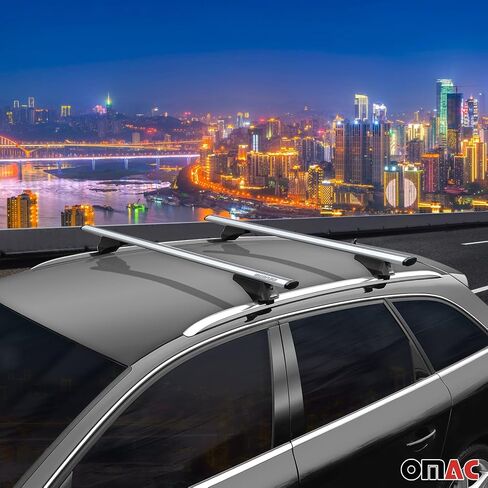 Omac Lockable Rack Rack Cross Bars Carrier Luggage Carrier لـ Kia Sorento 2021-2025 أسود مضاد للسرقة للسفر قوارب الزوارق تزلج التزلج على الجليد التزلج على الجليد in Kuwait