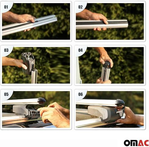 Omac Lockable Rack Rack Cross Bars Carrier Luggage Carrier لـ Kia Sorento 2021-2025 أسود مضاد للسرقة للسفر قوارب الزوارق تزلج التزلج على الجليد التزلج على الجليد in Kuwait