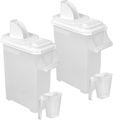 Buddeez Pet Food Storage Dispensers - Dog Food Storage Containers, Cat Food Containers, Bird Seed Containers w/Handle and Flip Lid, 8 Gallon(2 pack) in Kuwait