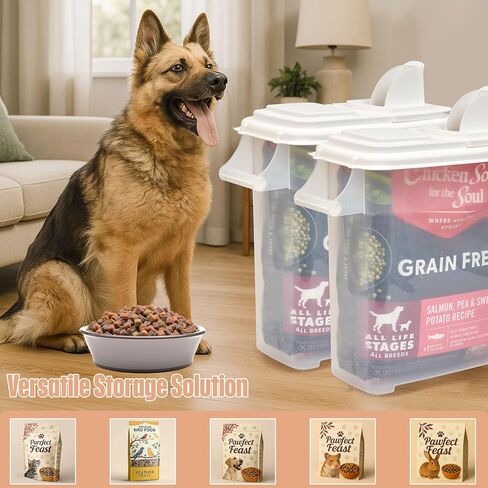 Buddeez Pet Food Storage Dispensers - Dog Food Storage Containers, Cat Food Containers, Bird Seed Containers w/Handle and Flip Lid, 8 Gallon(2 pack) in Kuwait