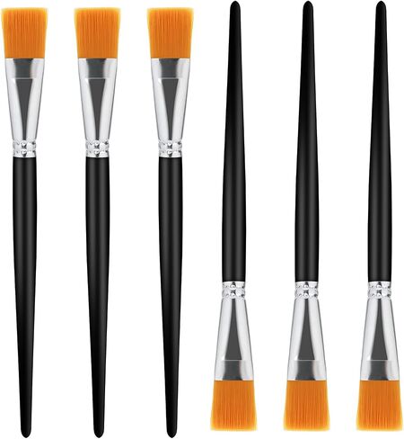10 PCS Mop Brush for Acrylic Painting, 1 Inch Blending Brush for Acrylic Painting with Short Wooden Handle, Oval Blending Brushes Oil Paint Brushes for Gouache, Acrylic, Watercolor, Face Body, Black in Kuwait