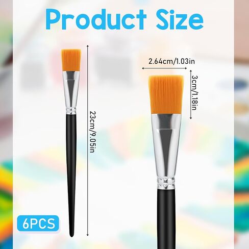 10 PCS Mop Brush for Acrylic Painting, 1 Inch Blending Brush for Acrylic Painting with Short Wooden Handle, Oval Blending Brushes Oil Paint Brushes for Gouache, Acrylic, Watercolor, Face Body, Black in Kuwait
