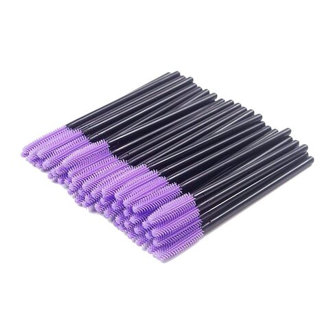 BIHRTC Pack of 100 One-Off Disposable Silicone Eyelash Mascara Brushes Wands Applicator Eyebrow Brush Makeup Tool Kit Set Deep pink in Kuwait