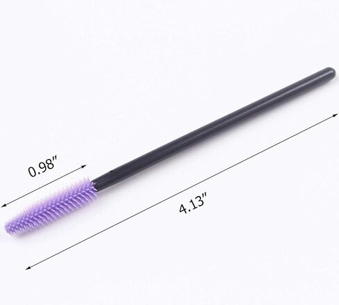 BIHRTC Pack of 100 One-Off Disposable Silicone Eyelash Mascara Brushes Wands Applicator Eyebrow Brush Makeup Tool Kit Set Deep pink in Kuwait