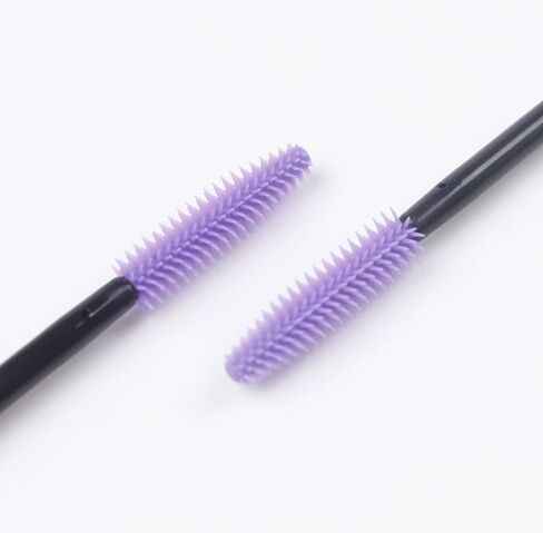 BIHRTC Pack of 100 One-Off Disposable Silicone Eyelash Mascara Brushes Wands Applicator Eyebrow Brush Makeup Tool Kit Set Deep pink in Kuwait