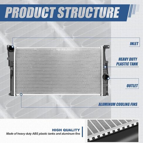 Auto Dynasty Radiator Compatible with 2006-2013 BMW 128i 130i 323i 325i 325xi 330xi 328i 328xi 330i Z4 AT MT, DPI 2882 Radiator, 1-Row Aluminum Replacement Radiator, 1-1/2" Inlet/Outlet in Saudi Arabia