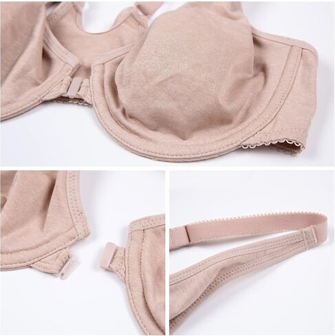 CALVENA Racerback Women's Front Closure Bra for Women Plus Size Seamless Unlined Underwire Plunge Bra in Kuwait