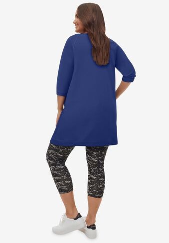 Ellos Plus Size French Terry Zip Pocket Tunic in Kuwait