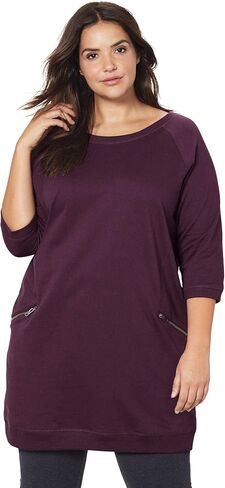 Ellos Plus Size French Terry Zip Pocket Tunic in Kuwait