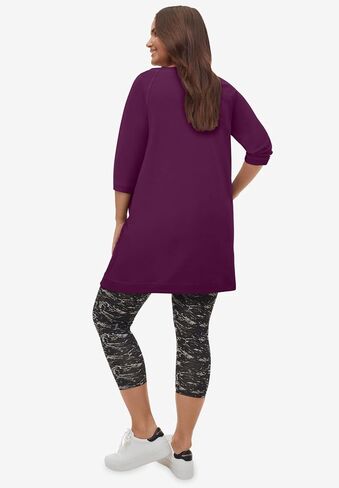 Ellos Plus Size French Terry Zip Pocket Tunic in Kuwait