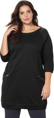 Ellos Plus Size French Terry Zip Pocket Tunic in Kuwait