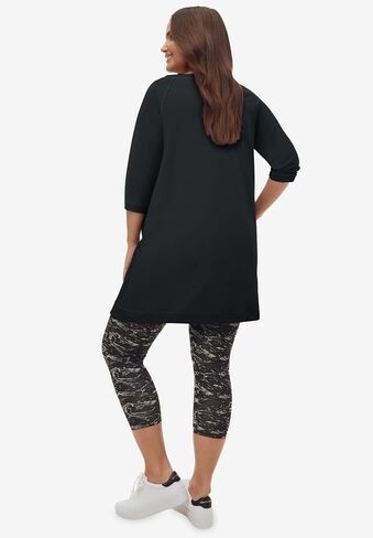 Ellos Plus Size French Terry Zip Pocket Tunic in Kuwait