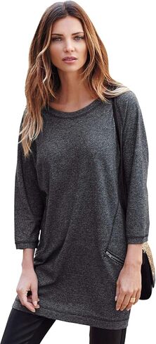 Ellos Plus Size French Terry Zip Pocket Tunic in Kuwait