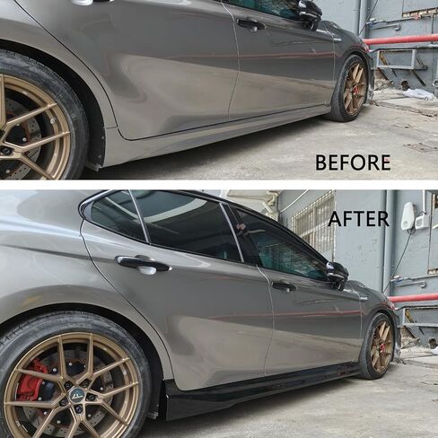 Front Bumper Lip & Side Skirts Extensions for Toyota Camry SE XSE 2018-2020 Yofer V1 Style Full Body Kits (Glossy Black) in Saudi Arabia