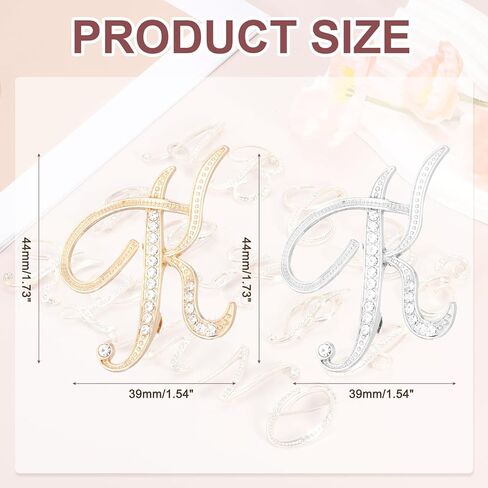 PATIKIL Letter Brooch Pins, Initial Letter Rhinestone Broaches Metal Crystal Alphabet Lapel Pin for Women Jewelry Gift Suit Clothes Hat Dress Coat Craft in Saudi Arabia