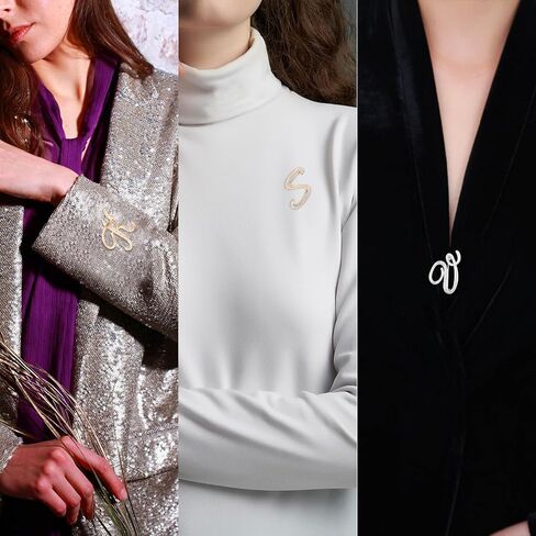 PATIKIL Letter Brooch Pins, Initial Letter Rhinestone Broaches Metal Crystal Alphabet Lapel Pin for Women Jewelry Gift Suit Clothes Hat Dress Coat Craft in Saudi Arabia
