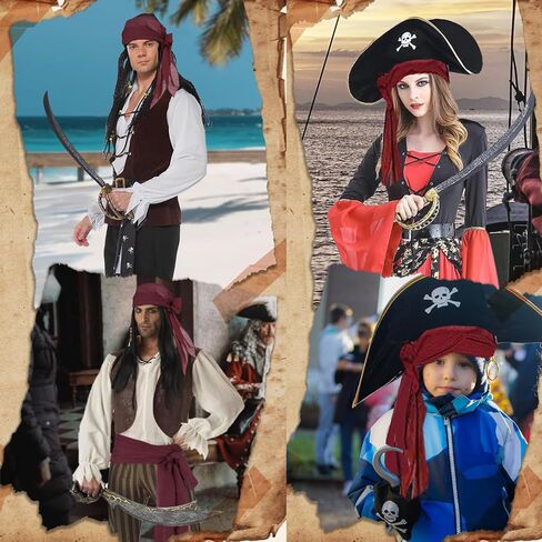 6 PCS Assume Assume Set ، مجموعة القراصنة للرجال للرجال موضوع الحزب Cosplay Cosplay Halloween in Saudi Arabia