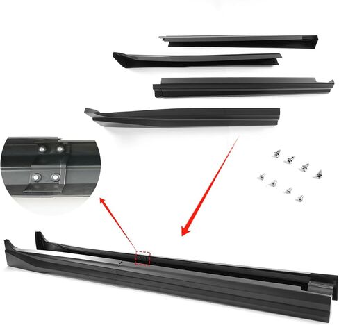 Front Bumper Lip & Side Skirts Extensions for Toyota Camry SE XSE 2018-2020 Yofer V1 Style Full Body Kits (Glossy Black) in Saudi Arabia