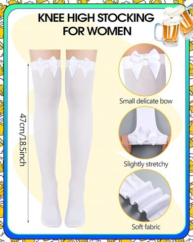 Hercicy 2 Pcs Oktoberfest Hat Socks Women Felt German Hat with Feather Bavarian Knee Lederhosen Compression Socks Cosplay in Saudi Arabia
