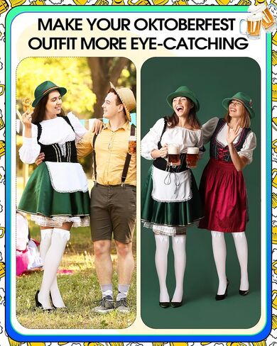 Hercicy 2 Pcs Oktoberfest Hat Socks Women Felt German Hat with Feather Bavarian Knee Lederhosen Compression Socks Cosplay in Saudi Arabia