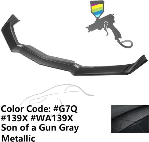 IKON MOTORSPORTS Front Bumper Lip Compatible with 2020-2025 Chevrolet Corvette, 5VM Style ABS Gloss Black Valance Chin Lip Spoiler Splitter in Saudi Arabia