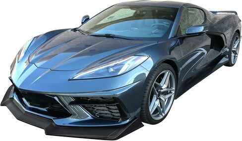 IKON MOTORSPORTS Front Bumper Lip Compatible with 2020-2025 Chevrolet Corvette, 5VM Style ABS Gloss Black Valance Chin Lip Spoiler Splitter in Saudi Arabia