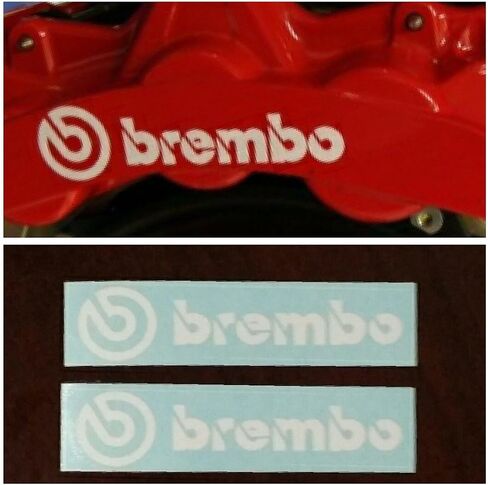 R&G Brembo HIGH TEMP Brake Caliper Decal Sticker Set of 2 Decals (White) in Saudi Arabia