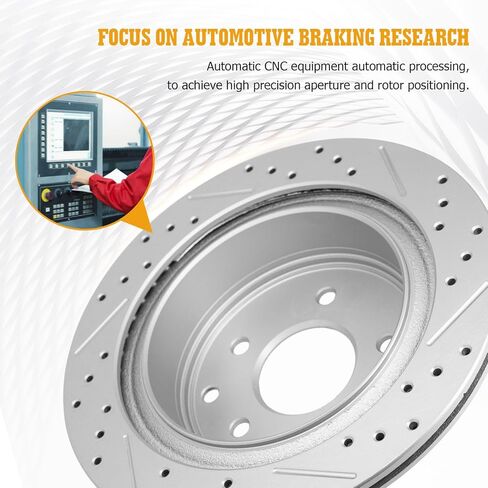 Disc Brake Kits with Pads and Rotors Front & Rear Drilled Slotted Vented Rotor for 2008 2009 2010 2011 2012 2013 Nissan Rogue in Kuwait