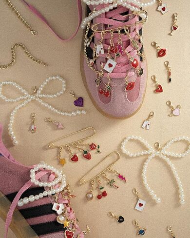 Deinduser 339 Pcs Shoe Charms for Sneakers, Junk Socks Charms Kit, Shoe Charms, Shoelace Charms, Shoe Charms for Sneakers Women, Sock Charms, Shoe Charms Kit with Pearl Bow in Kuwait