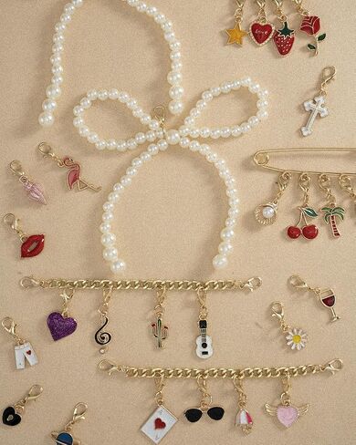 Deinduser 339 Pcs Shoe Charms for Sneakers, Junk Socks Charms Kit, Shoe Charms, Shoelace Charms, Shoe Charms for Sneakers Women, Sock Charms, Shoe Charms Kit with Pearl Bow in Kuwait