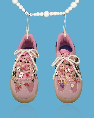 Deinduser 339 Pcs Shoe Charms for Sneakers, Junk Socks Charms Kit, Shoe Charms, Shoelace Charms, Shoe Charms for Sneakers Women, Sock Charms, Shoe Charms Kit with Pearl Bow in Kuwait