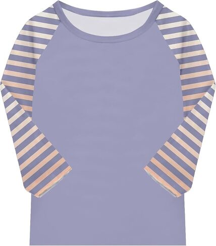 Fall Girls Tops Raglan 3/4 Sleeve Crewneck Shirts Solid Graphic Clothes Lightweight Raglan 3/4 Legth Sleeve Outfits in Saudi Arabia
