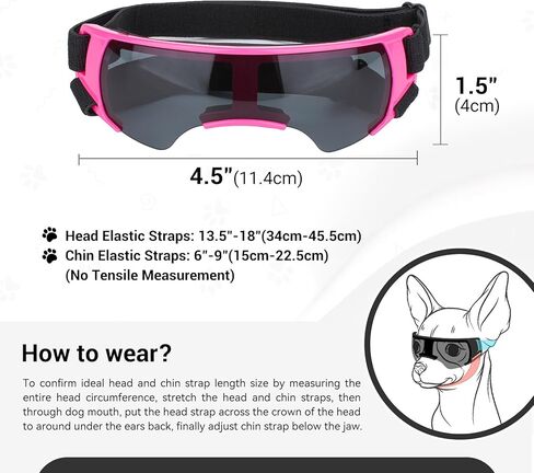 Dog Goggles Sunglasses Small to Medium Breed, Anti-Fog UV400 Lens Puppy Sunglasses, Adjustable Lightweight Doggie Goggles for UV, Wind, Snow, Dust Protection, Blue in Kuwait